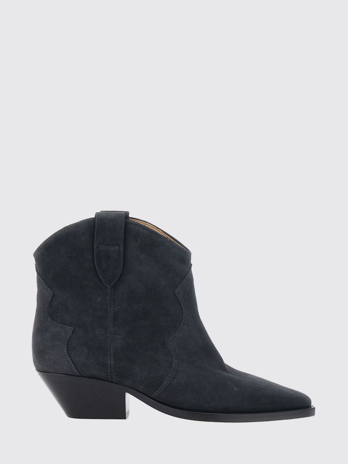 ISABEL MARANT Dewina Western-Stiefeletten aus Veloursleder mit niedrigem Absatz
