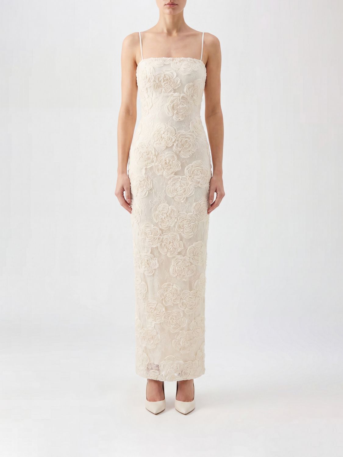 ROTATE Off-the-Shoulder Long Ceremony Gown with Floral Details