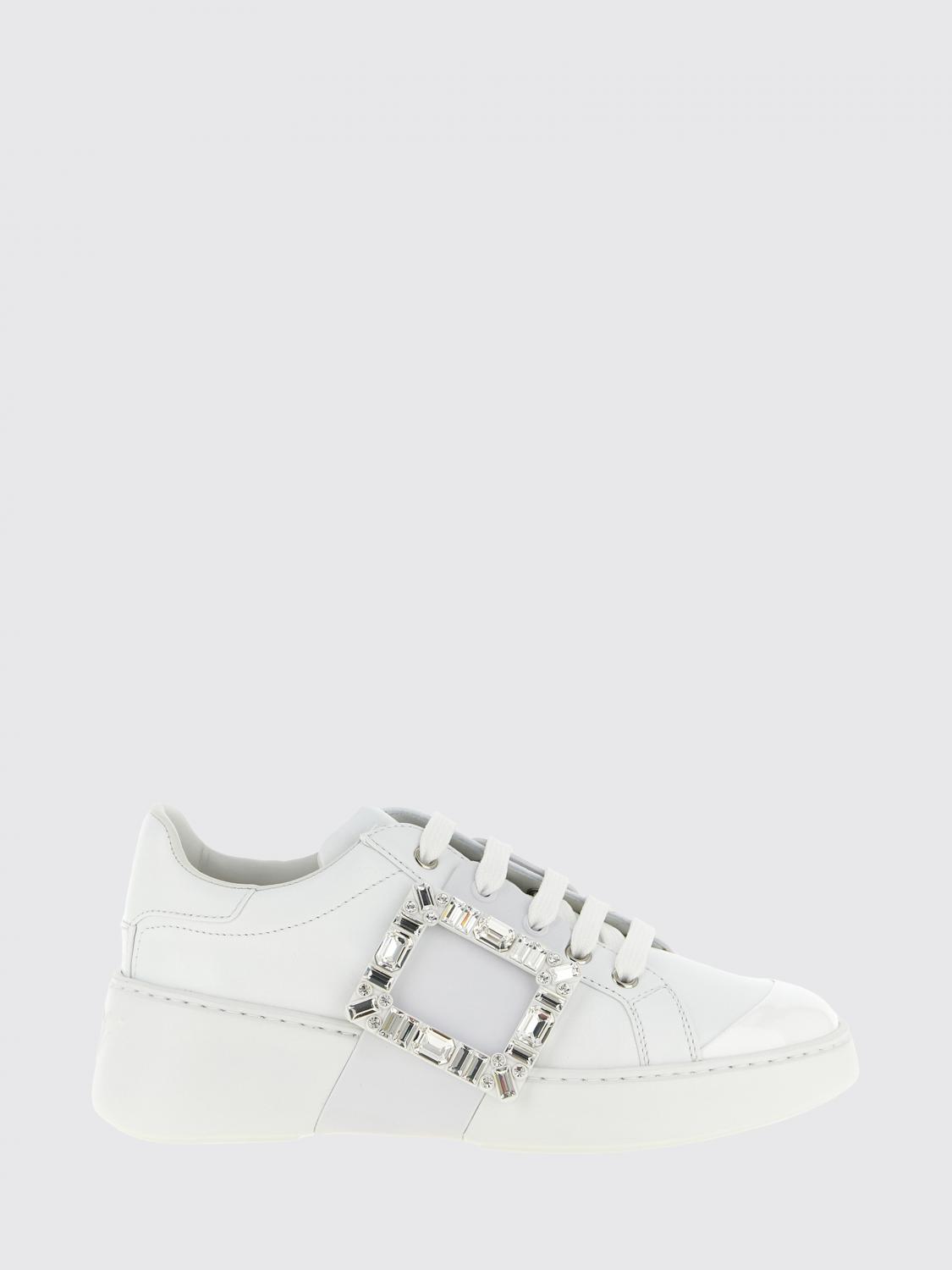 ROGER VIVIER Viv' Skate Leder-Sneakers mit Schmuckschnalle