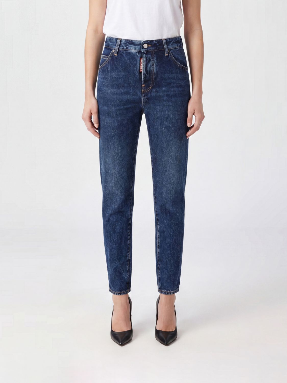 DSQUARED2 Jeans Teddy skinny fit a vita alta in denim stretch