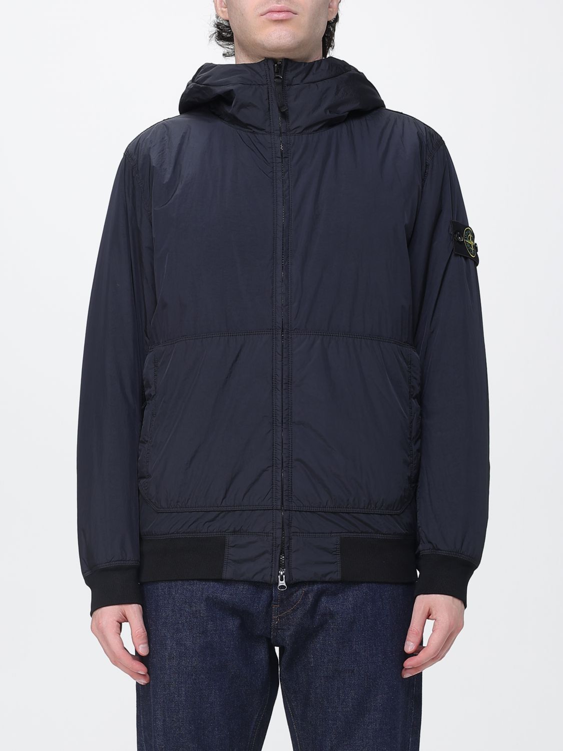 STONE ISLAND Crinkle Reps NY Hooded Nylon Windbreaker with Logo