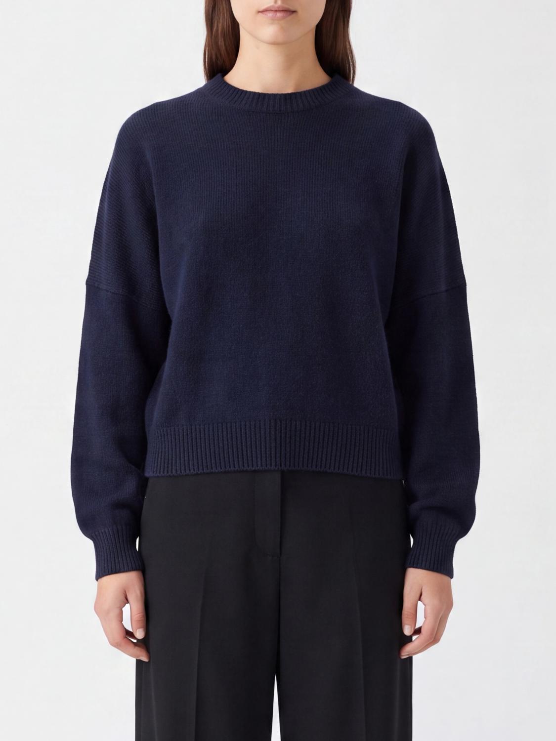 KHAITE Maglia a girocollo in puro cashmere con finiture a costine