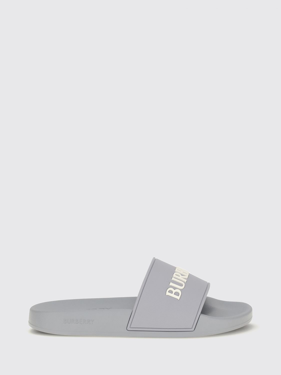 BURBERRY Rubber Slides with Contrasting Lettering Logo