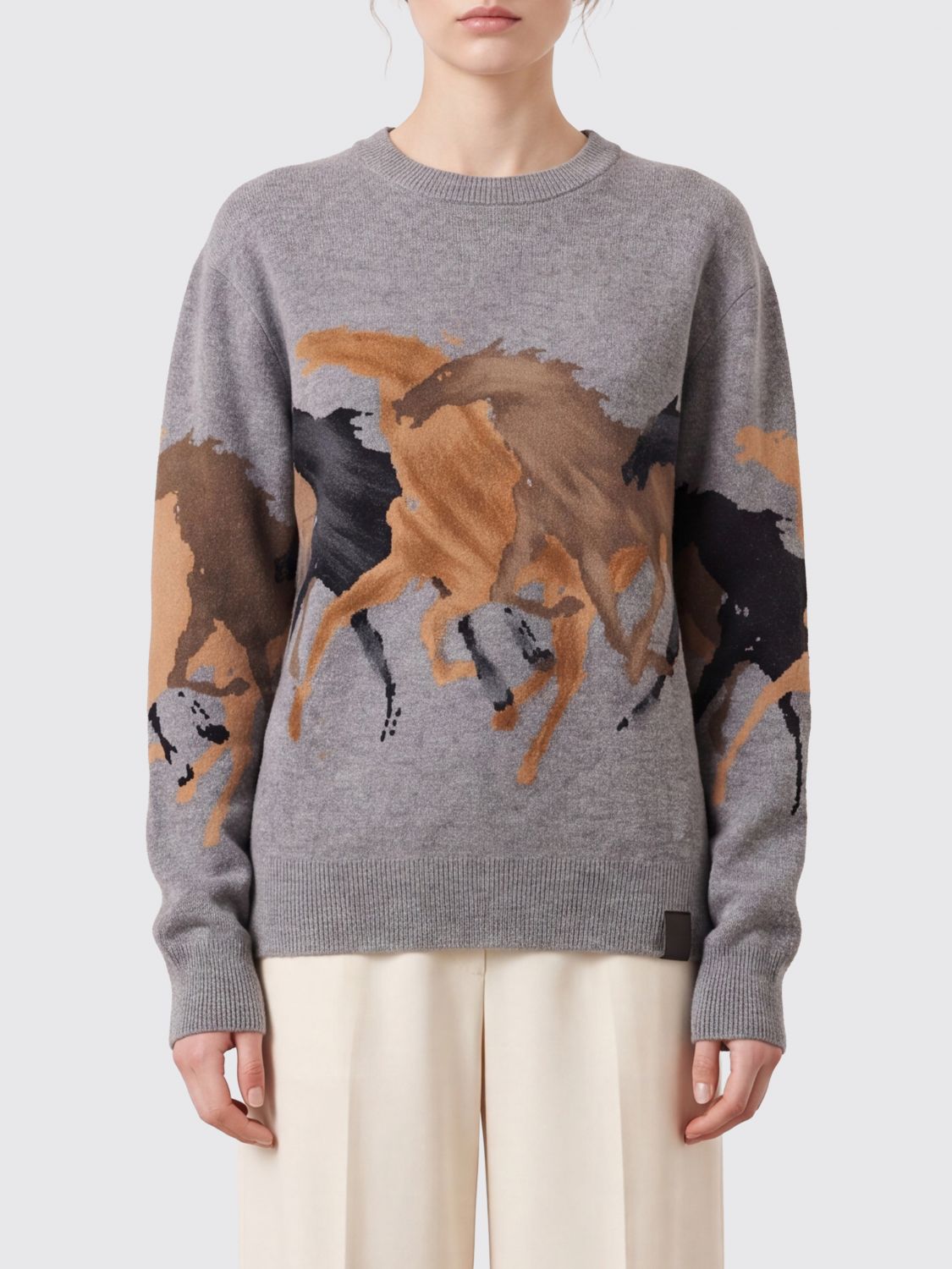 STELLA MCCARTNEY Relaxed Fit Graphic Print Wool Jumper