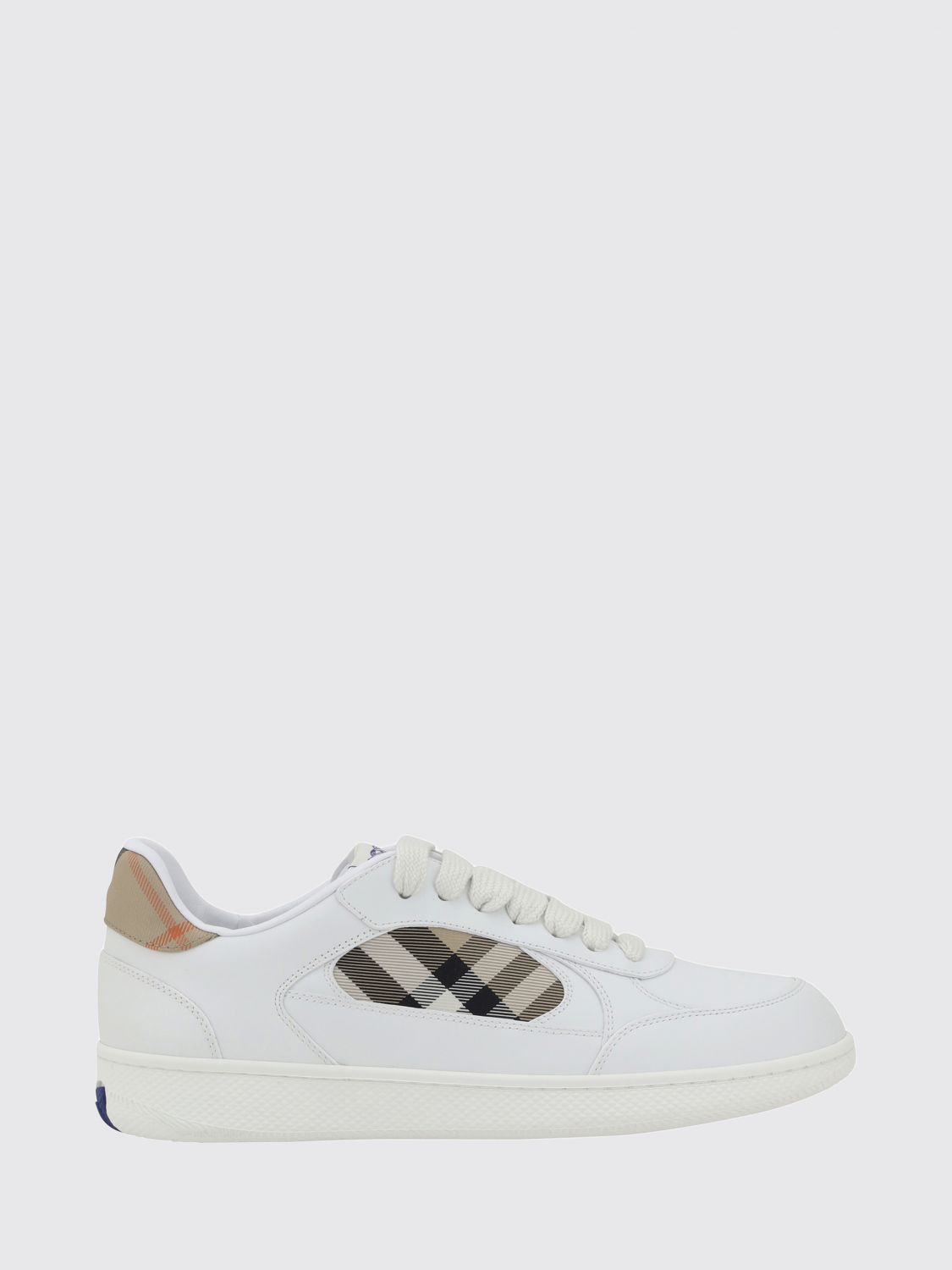 Burberry Terrace Calfskin Leather Sneakers with Vintage Check Inserts