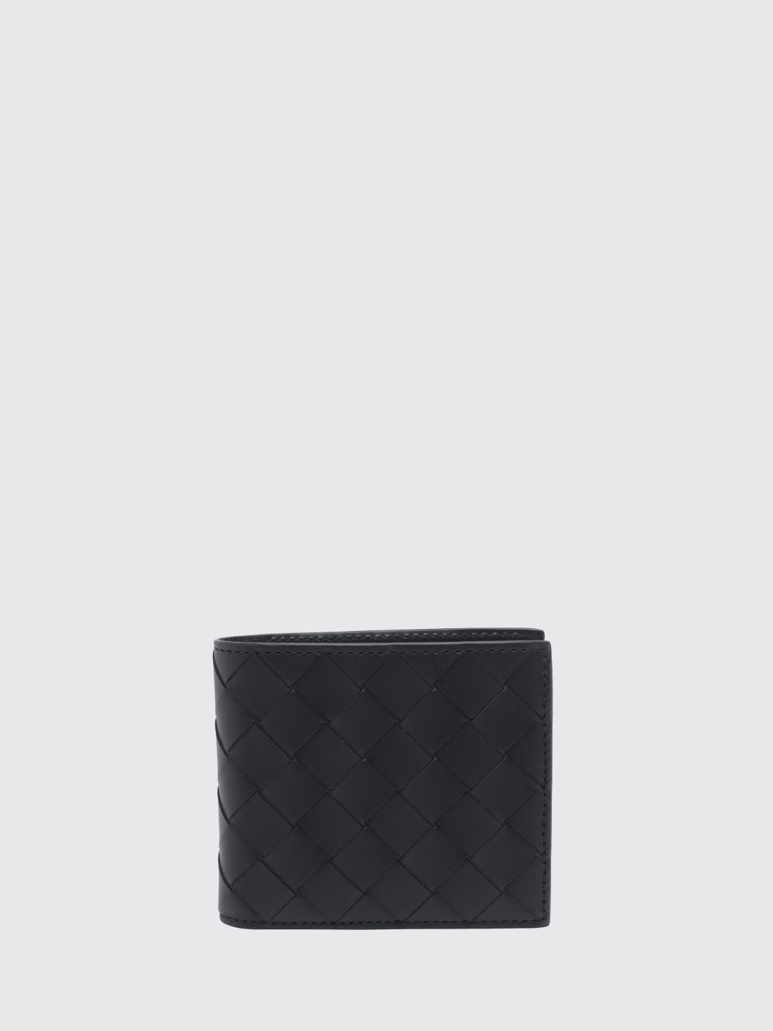 BOTTEGA VENETA Woven Calfskin Bifold Wallet with Coin Pocket