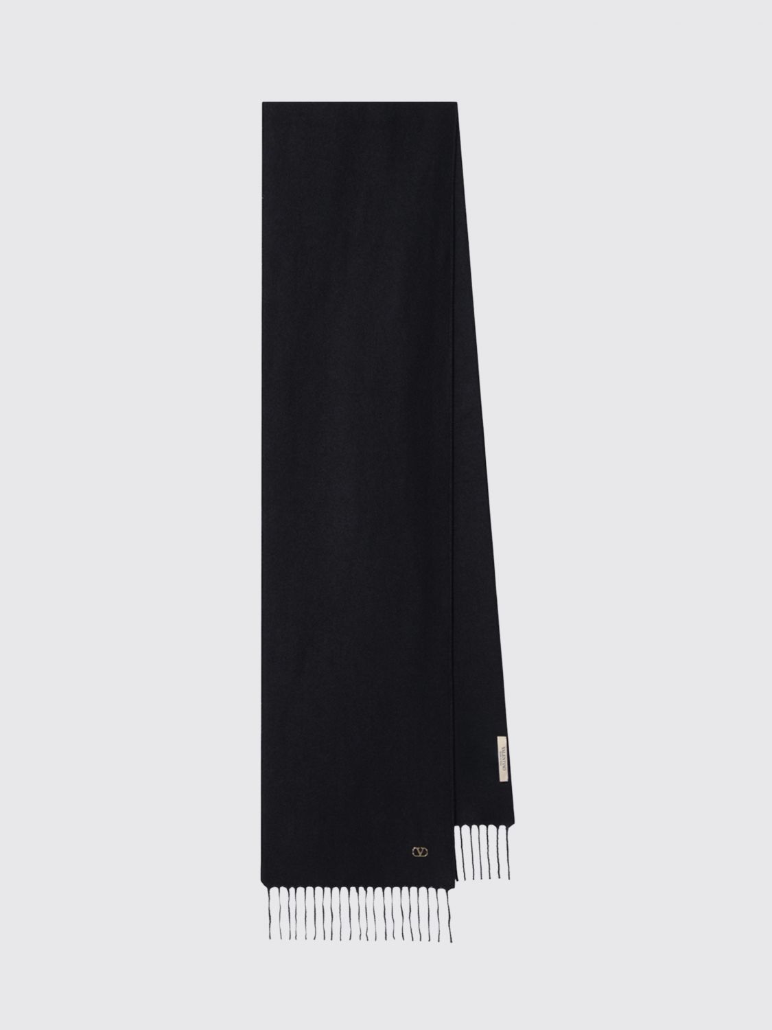 VALENTINO GARAVANI VLogo Signature Pure Cashmere Scarf with Fringed Edges