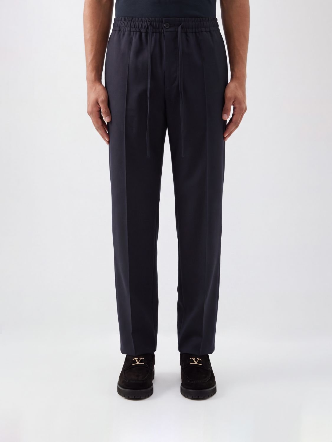 VALENTINO GARAVANI Twill Trousers with Elasticated Drawstring Waist