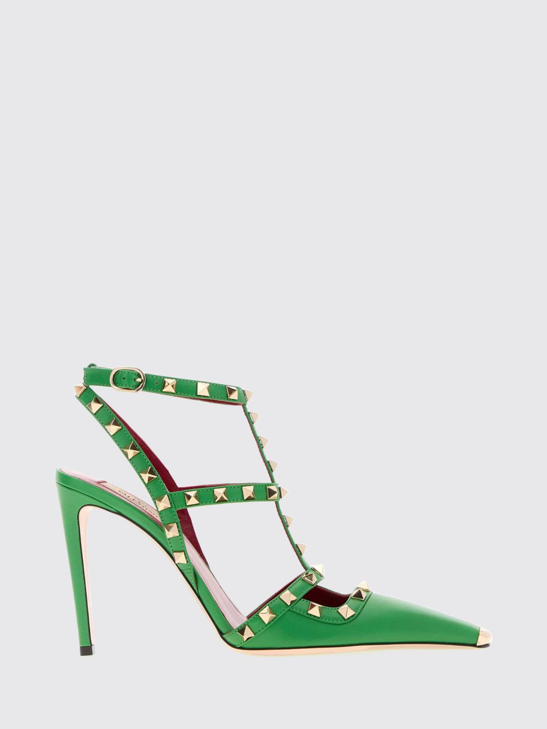Valentino Garavani Rockstud Leather T-Strap Slingback High Heel Pumps