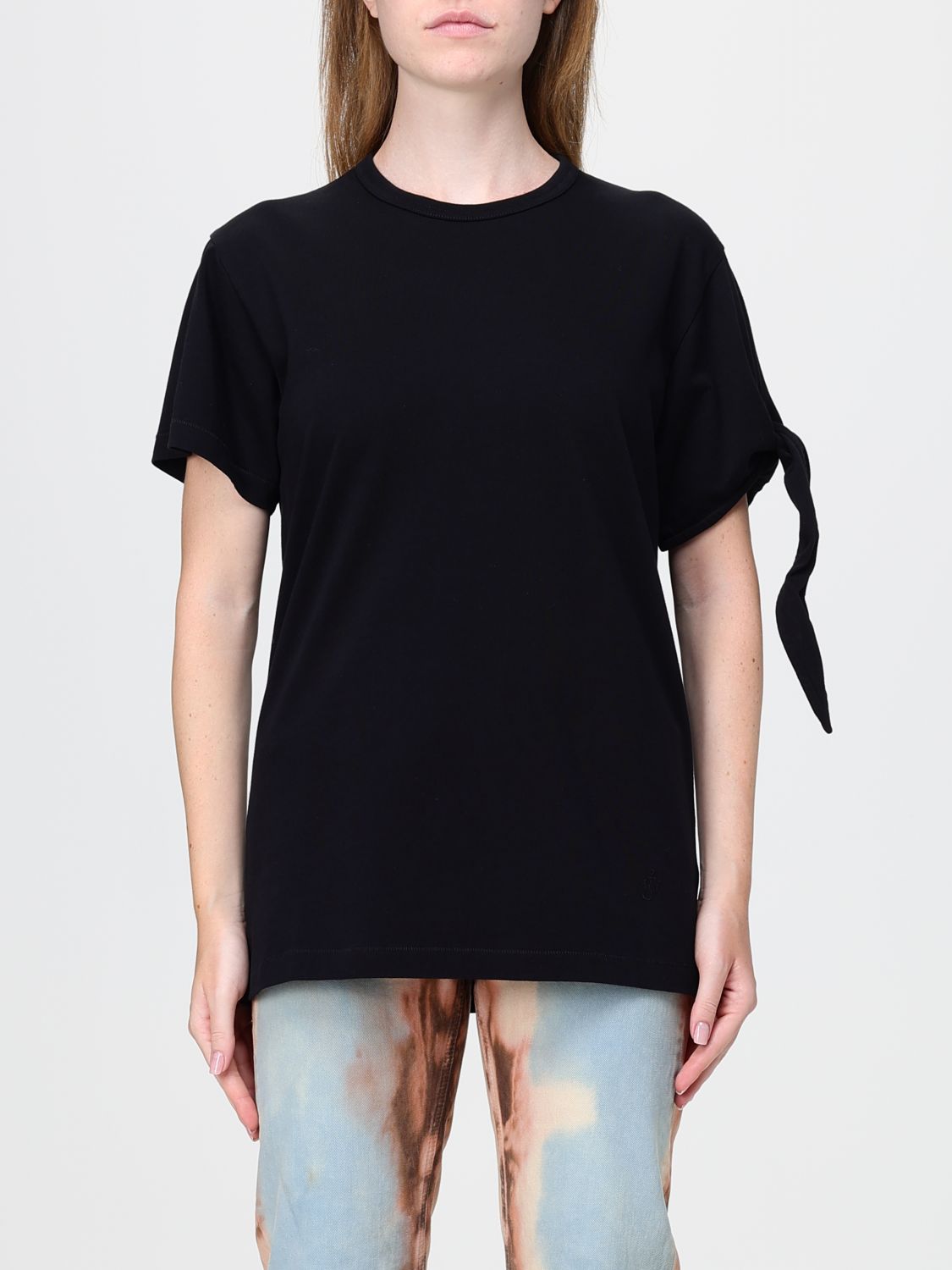 Jw Anderson Slim Fit Cotton T-Shirt with Bow Appliqué