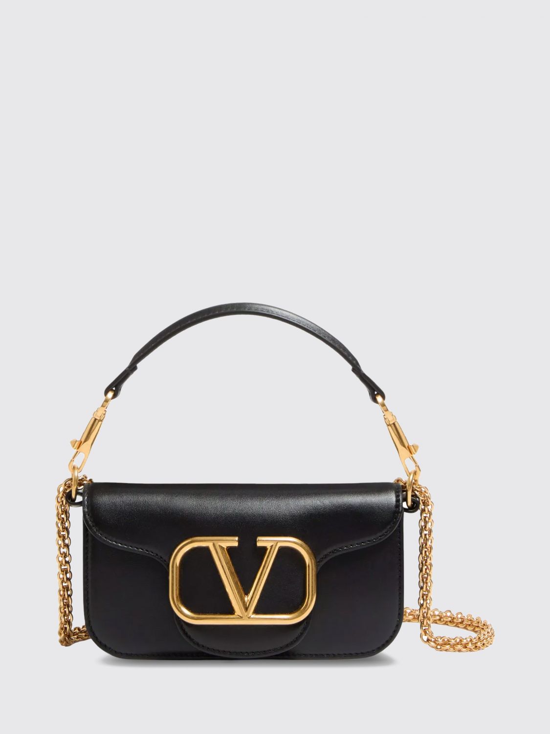 VALENTINO GARAVANI Borsa a spalla piccola Locò in pelle con logo VLogo