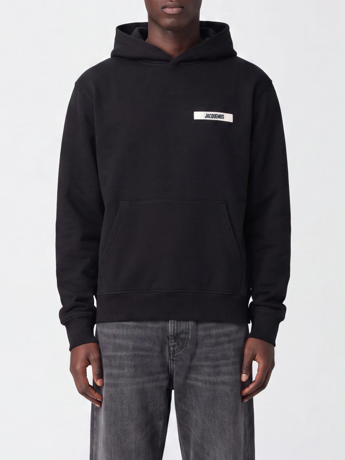 Jacquemus Relaxed Fit Cotton Hoodie with Logo and Dropped Shoulders