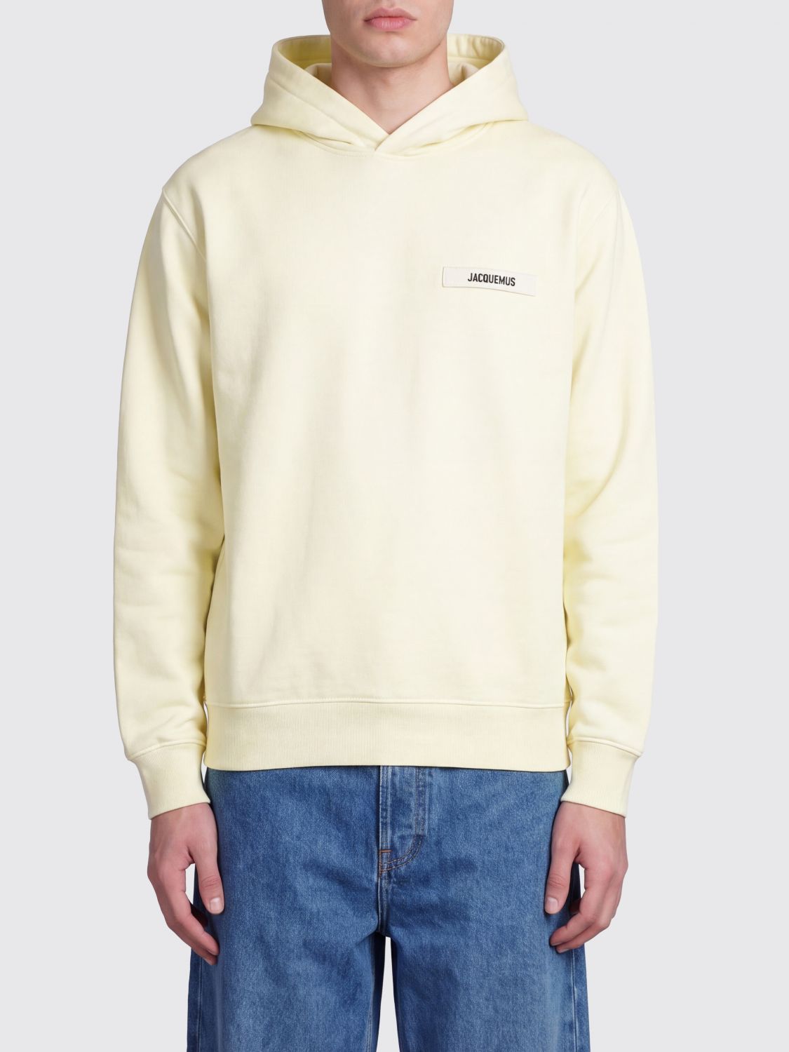 JACQUEMUS Relaxed Fit Cotton Hoodie with Logo and Dropped Shoulders