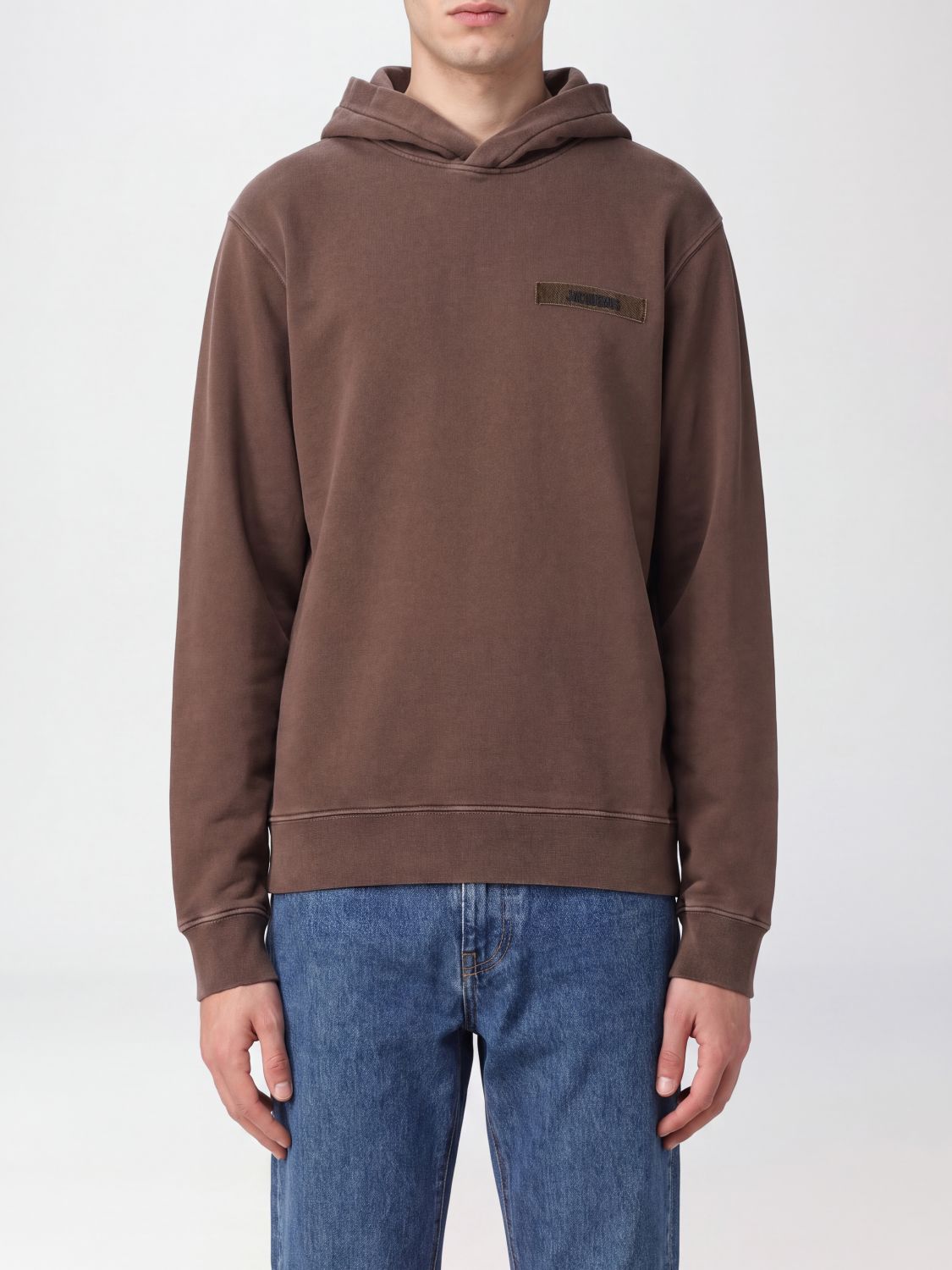 JACQUEMUS Relaxed Fit Cotton Hoodie with Logo and Dropped Shoulders