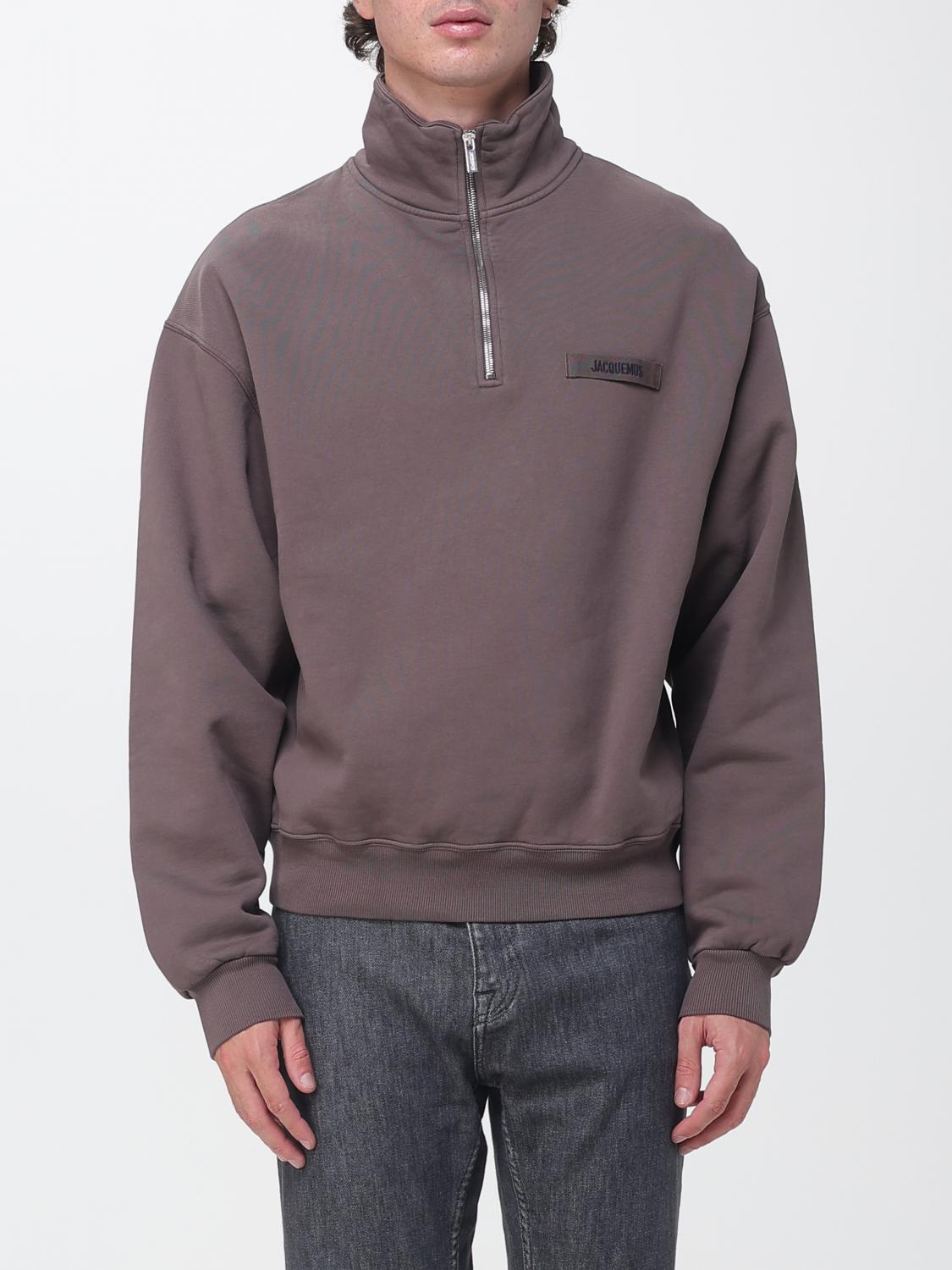 JACQUEMUS High Neck Relaxed Fit Cotton Jumper with Zip
