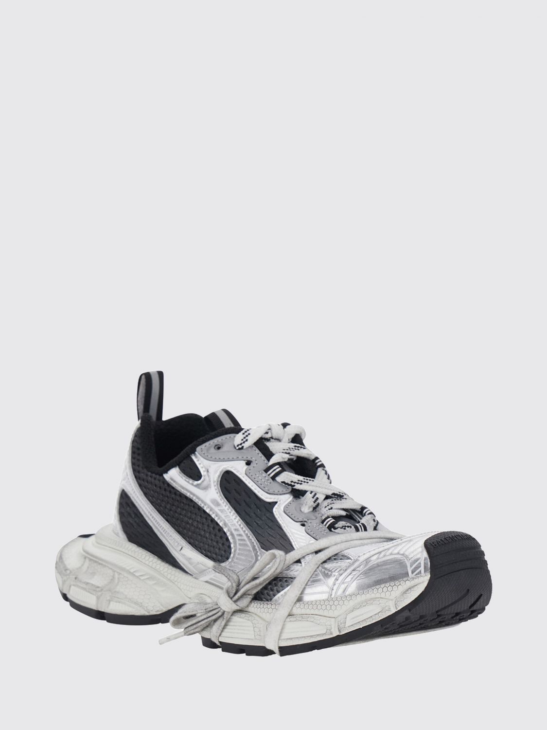 BALENCIAGA 3XL Bicolor Mesh and Rubber Sneakers with Worn-Out Effect