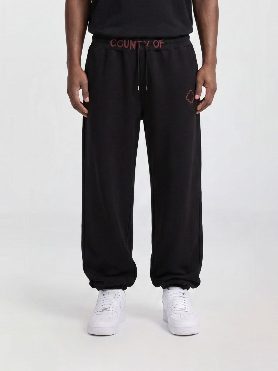 County of Milan Pantaloni jogger sportivi in cotone con logo e coulisse