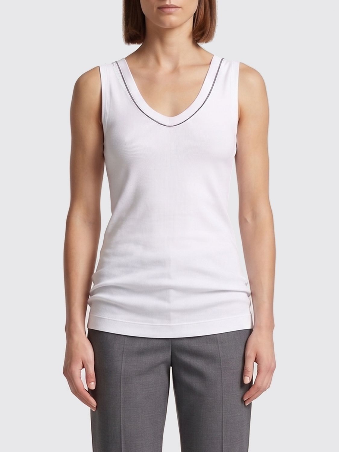BRUNELLO CUCINELLI Top Woman color White
