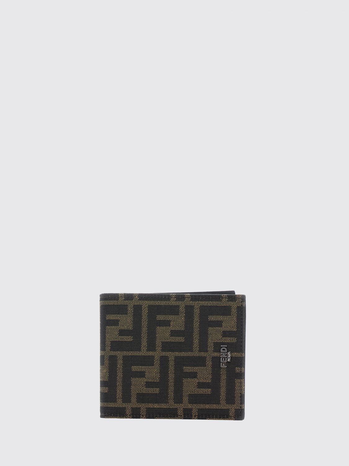 FENDI Brown FF Monogram Jacquard Fabric Bifold Wallet