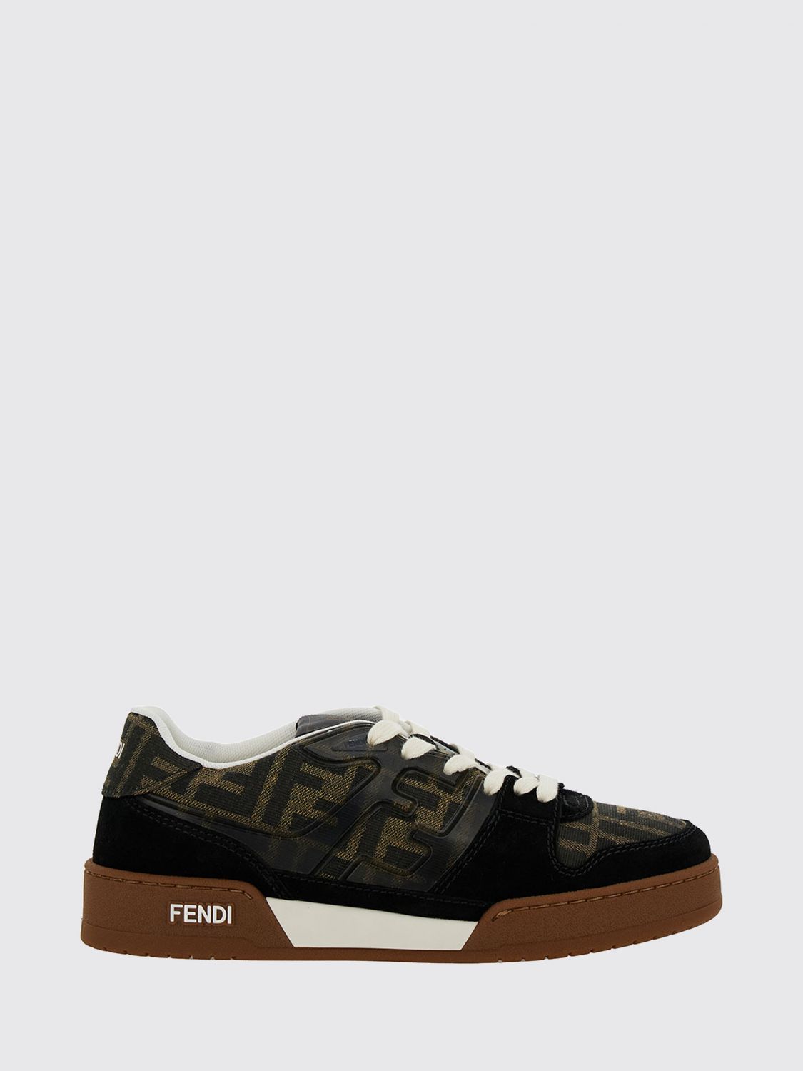 Fendi Match Suede and FF Monogram Jacquard Sneakers