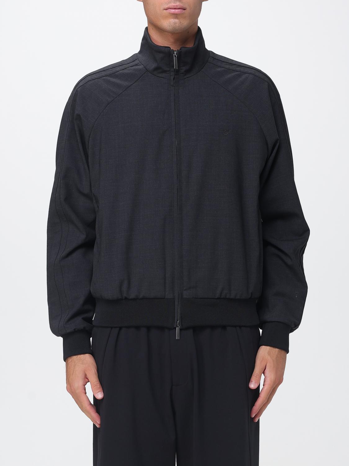 EMPORIO ARMANI Bomber in misto lana con collo alto e logo tono su tono