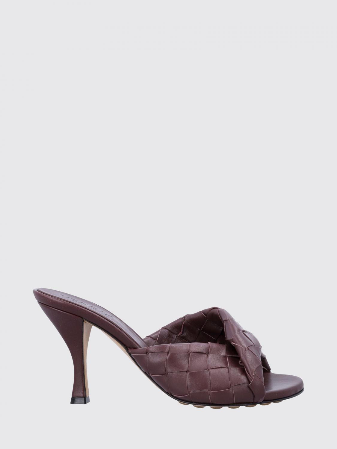 BOTTEGA VENETA Sandali mules Blink in pelle intrecciata con tacco alto