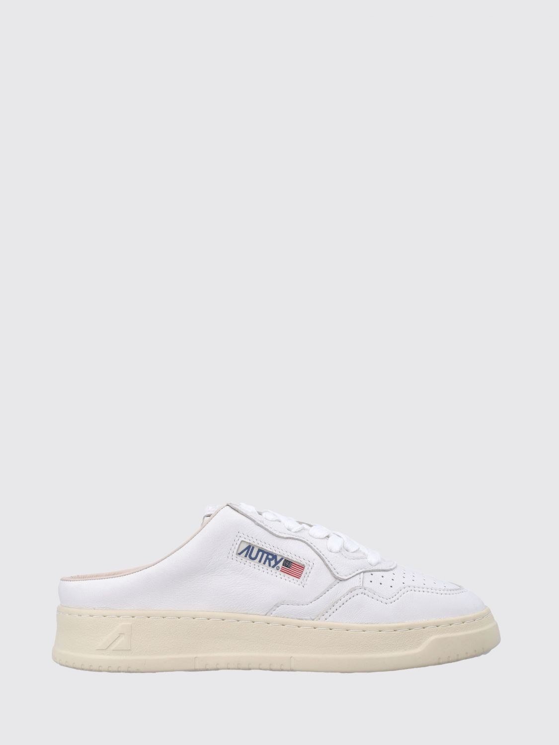 AUTRY Sneakers sabot Medalist Mule in pelle ovina liscia con punta traforata