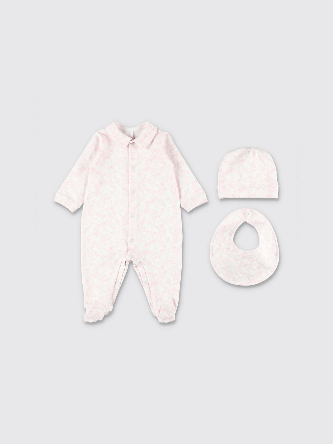 GOLDEN GOOSE Set da 3 pezzi da bambino in cotone con stampa floreale e piedini