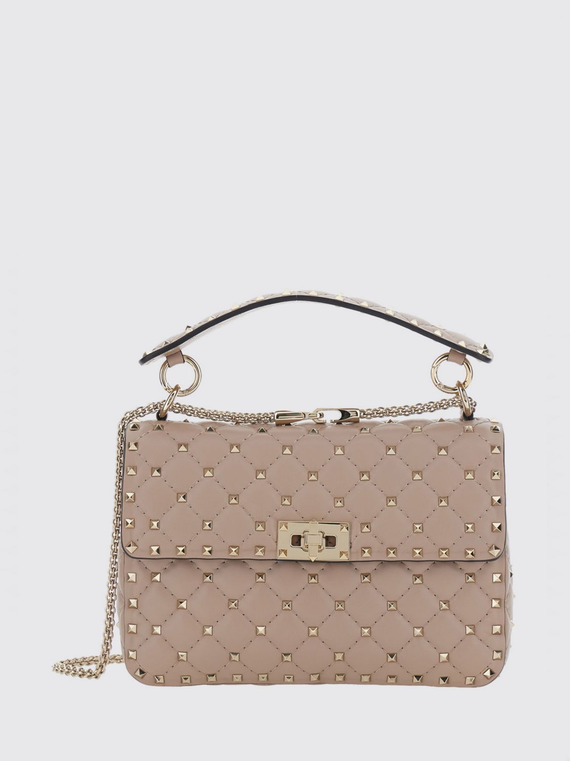VALENTINO GARAVANI Mini borsa a mano Rockstud Spike in nappa matelassé con borchie