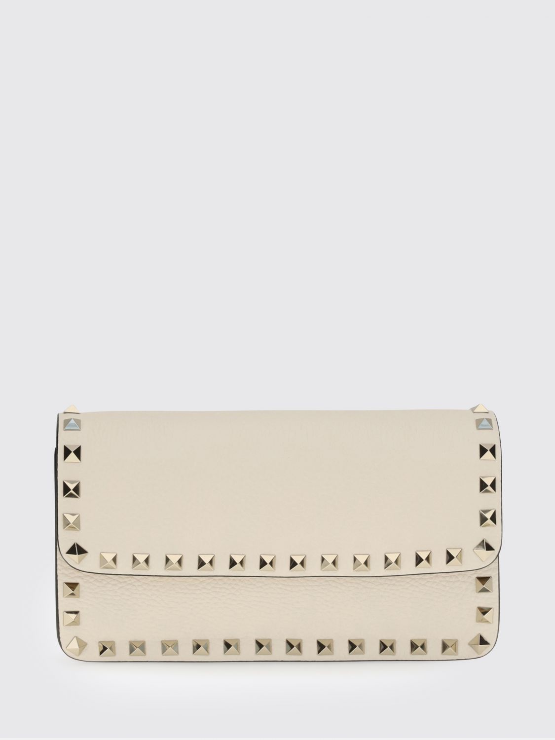 VALENTINO GARAVANI Mini borsa Rockstud Wallet on Chain in pelle di vitello a grana