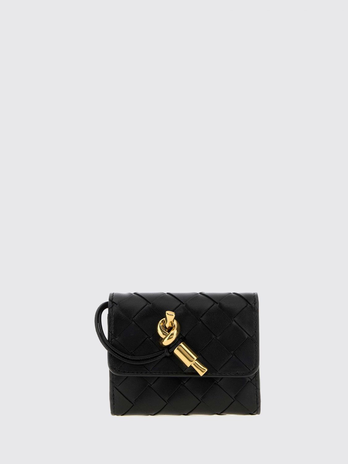 BOTTEGA VENETA Andiamo Woven Lambskin Leather Tri-Fold Wallet