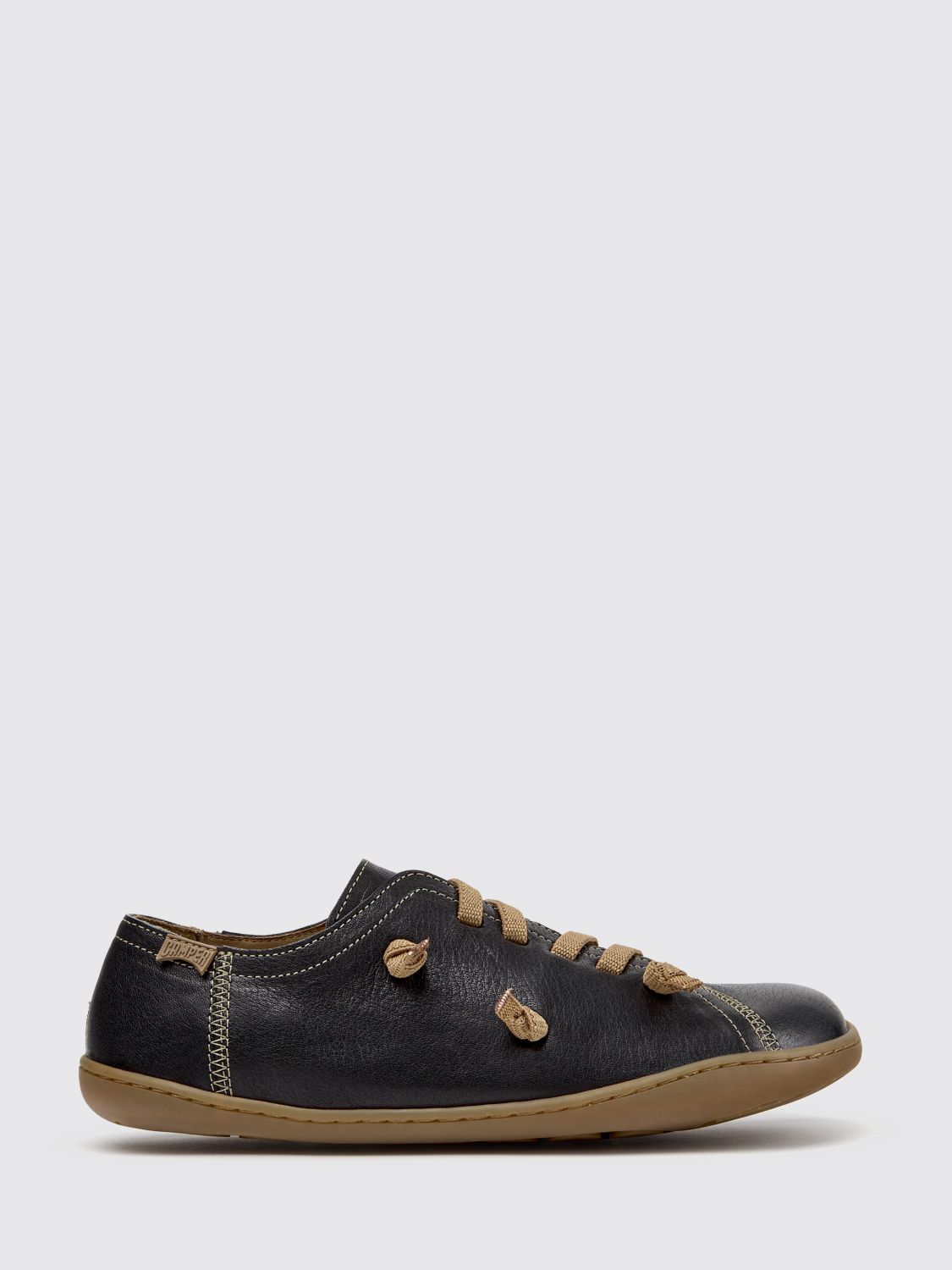 CAMPER Sneakers slip-on Twins in pelle a grana con lacci elasticizzati