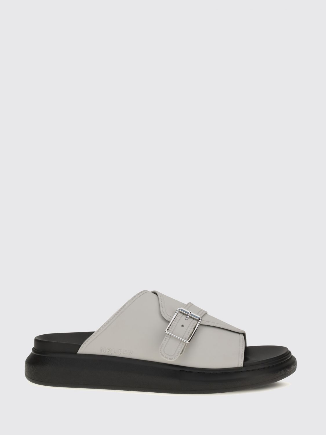 Mcqueen Sandals in Smooth Calf Leather with Adjustable Strap and Open Toe