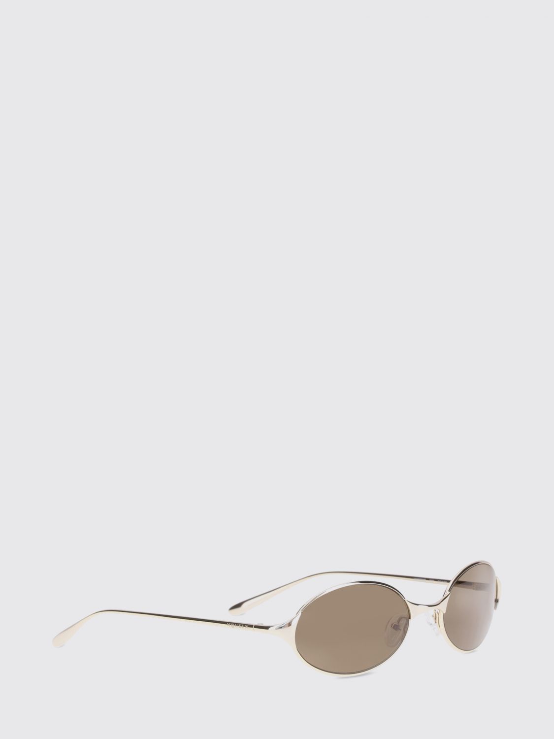 McQueen Ovale Metall-Sonnenbrille mit graviertem Logo und verstellbaren Nasenpads