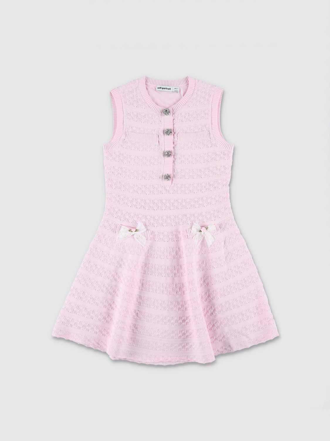 SELF-PORTRAIT Girl's Off-the-Shoulder Viscose Knit Dress