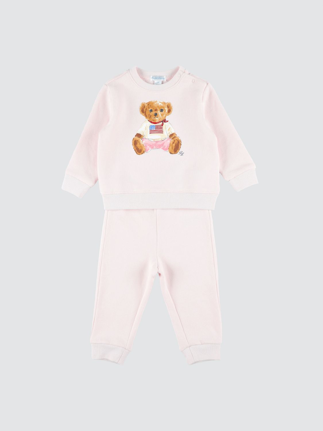POLO RALPH LAUREN Set 2 pezzi da bambino in cotone con stampa Teddy Bear