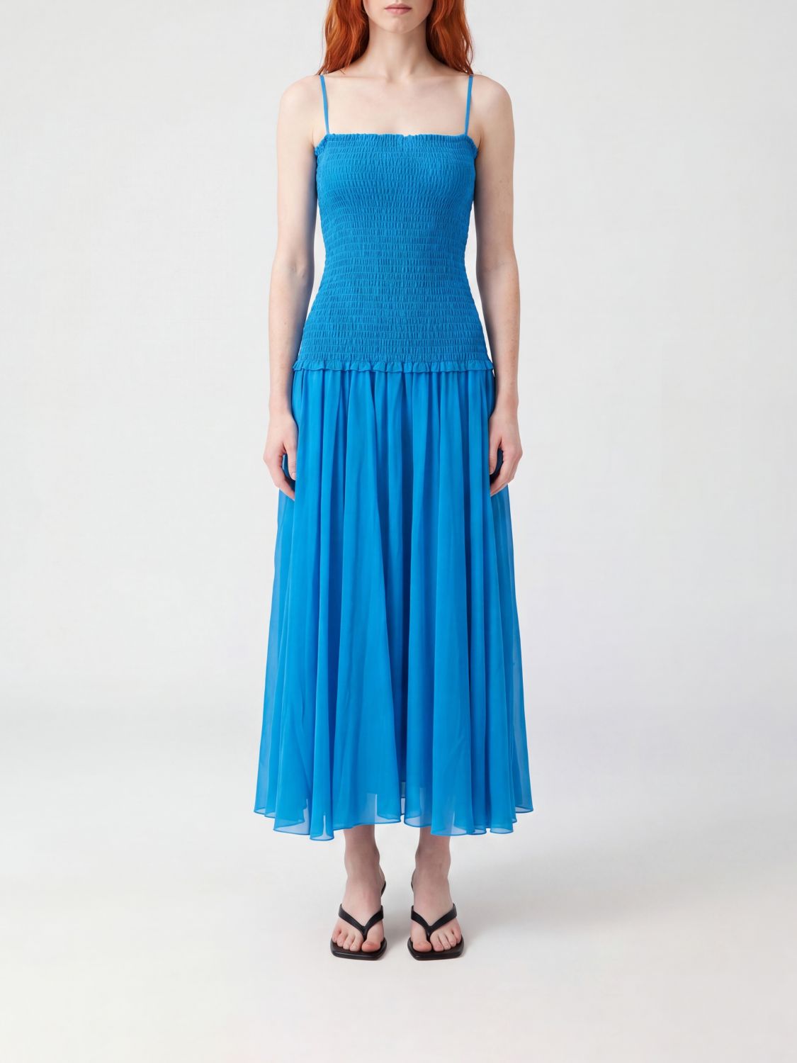 TORY BURCH A-Line Off-The-Shoulder Silk and Cotton Midi Dress