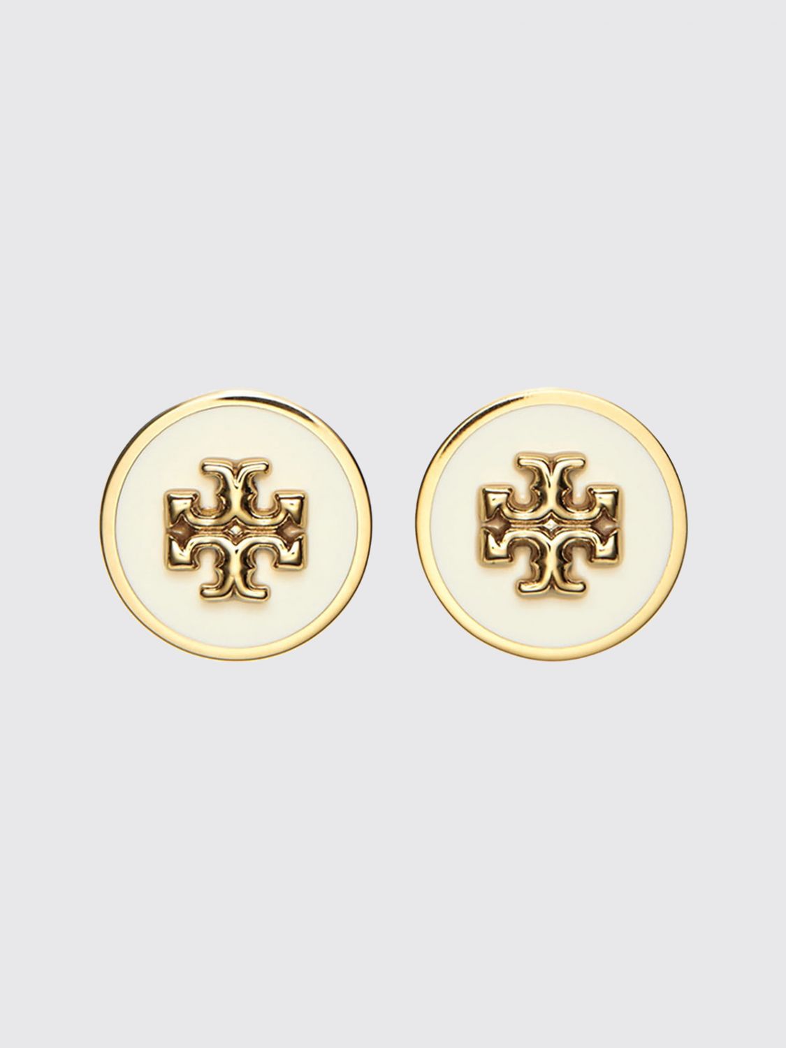 TORY BURCH Icon Enamelled Brass Stud Earrings with Double T Logo　TORY BURCH アイコン エナメル真鍮スタッド ピアス ダブル T ロゴ付き TORY