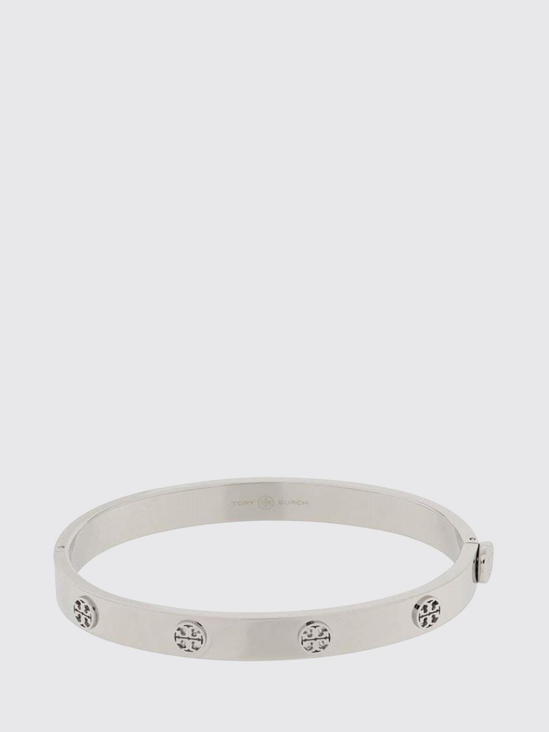 TORY BURCH Miller Bangle Bracelet in Steel with Embossed Double T Logo　TORY BURCH ミラー バングル ブレスレット スチール エンボス加工ダブル T ロゴ TORY