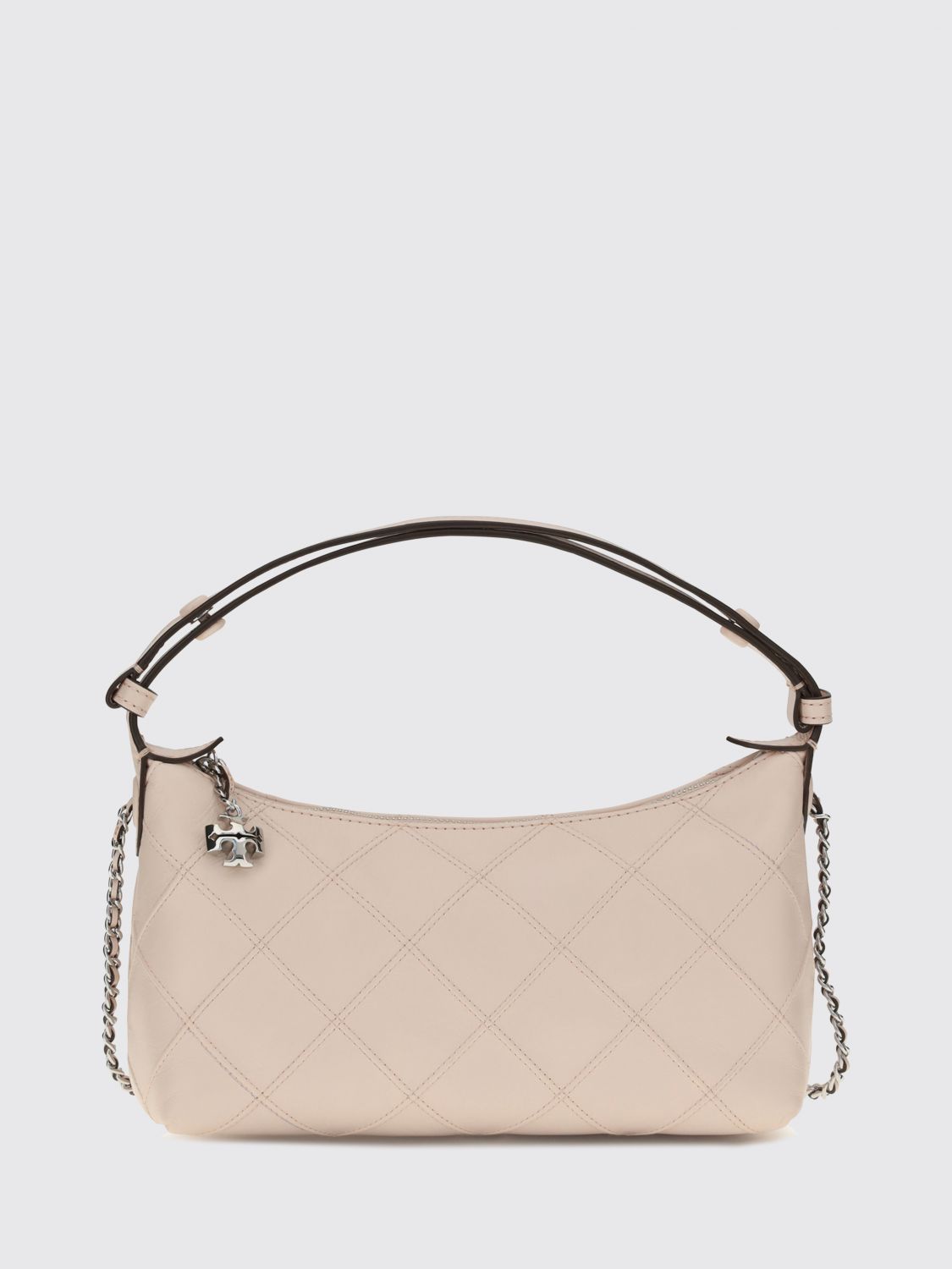 TORY BURCH Mini borsa a spalla Fleming in pelle liscia trapuntata con logo