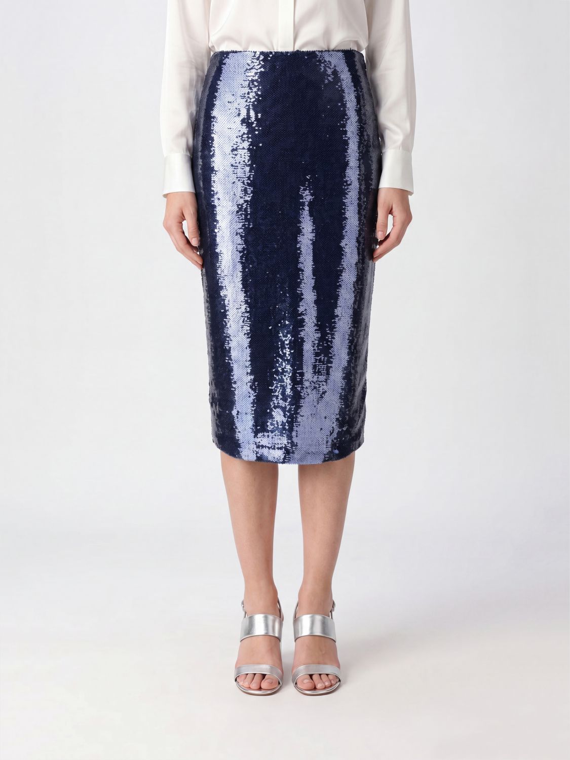 TOM FORD High-Waisted Midi Pencil Skirt fully embellished with sequins