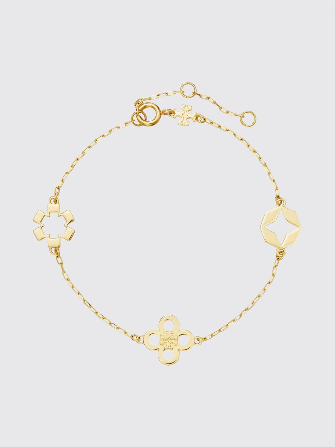 TORY BURCH Forget Me Not Adjustable Bracelet with Flower Charm and Double T Logo　TORY BURCH フォーゲットミーノット 調節可能ブレスレット フラワーチャームとダブルTロゴ付き TORY