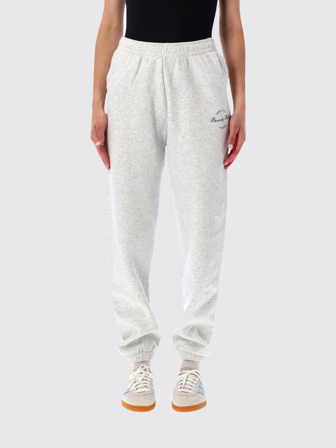 SPORTY & RICH High-Waisted Slim-Fit Cotton Jogging Trousers with Logo