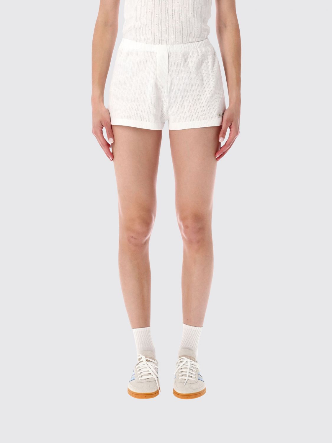 SPORTY & RICH Pantaloncini jogging in cotone a vita media