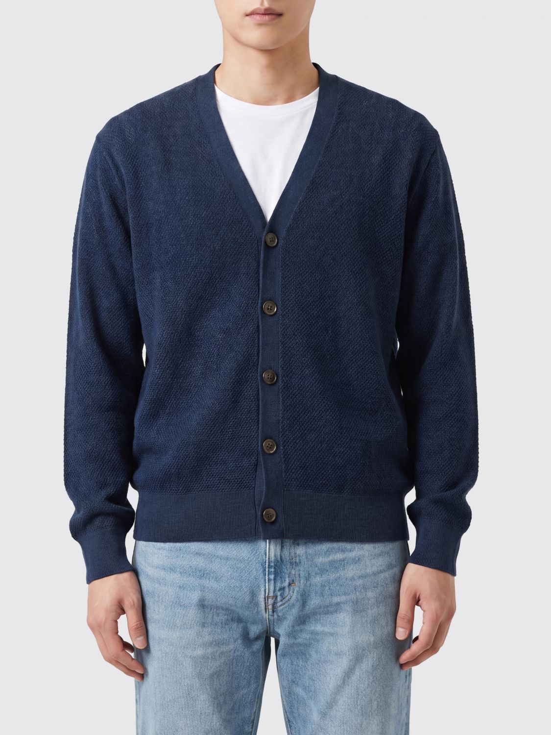 POLO RALPH LAUREN Cardigan in puro lino con scollo a V e bottoni