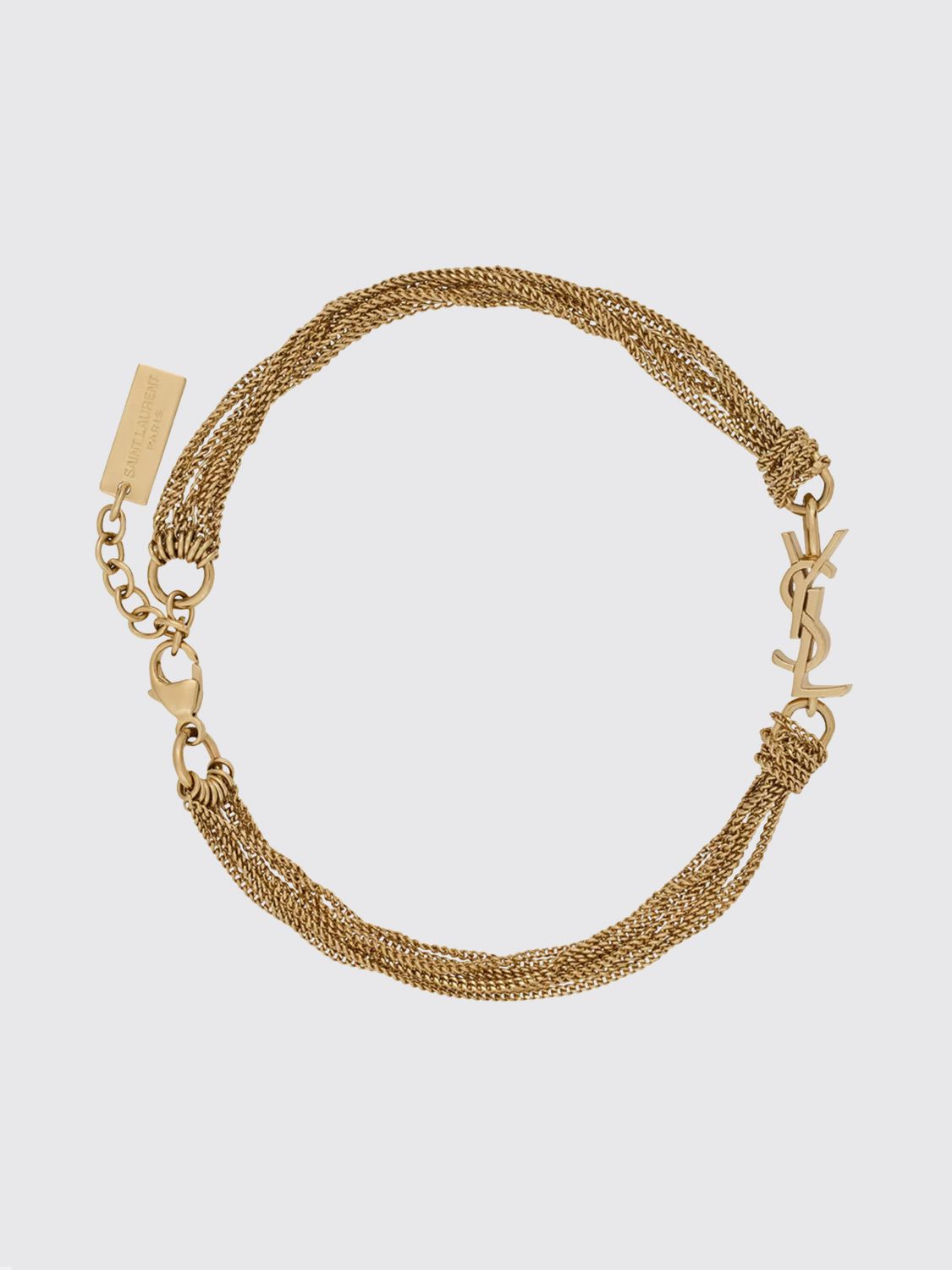 SAINT LAURENT Armband aus Metall mit eingraviertem Logo-Detail