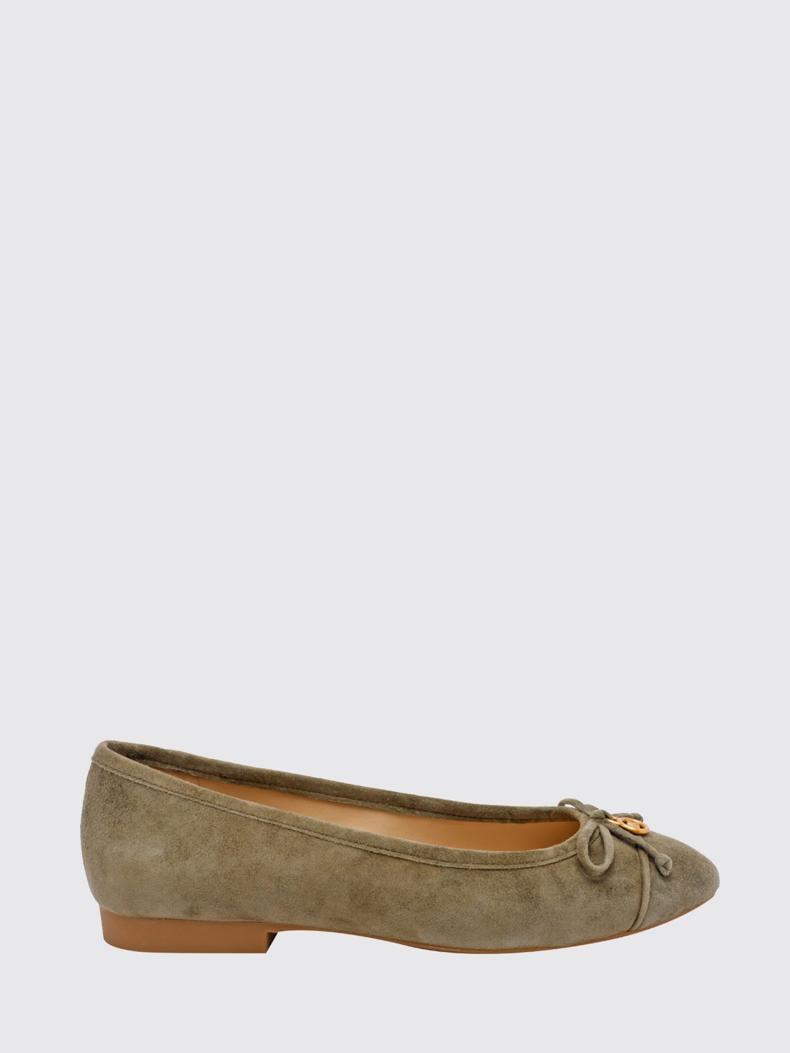 Michael Kors Ballerine Piper Flex in camoscio con fiocco e logo MK