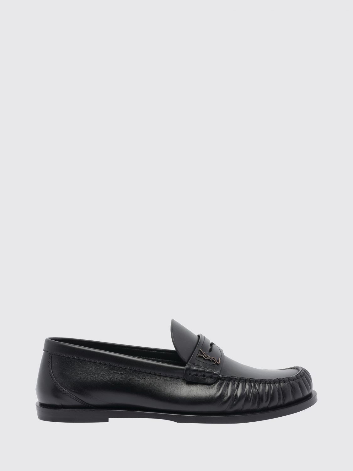 SAINT LAURENT Penny Loafers in Smooth Calfskin Leather with YSL Monogram