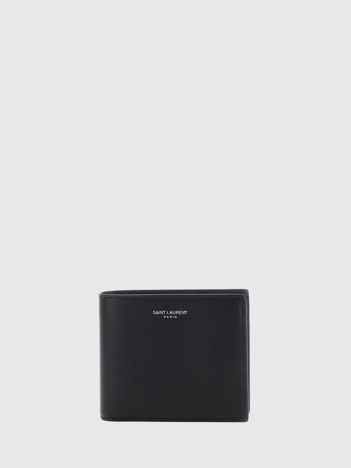 SAINT LAURENT Bifold-Geldbörse aus Grain de Poudre-Leder mit Münzfach