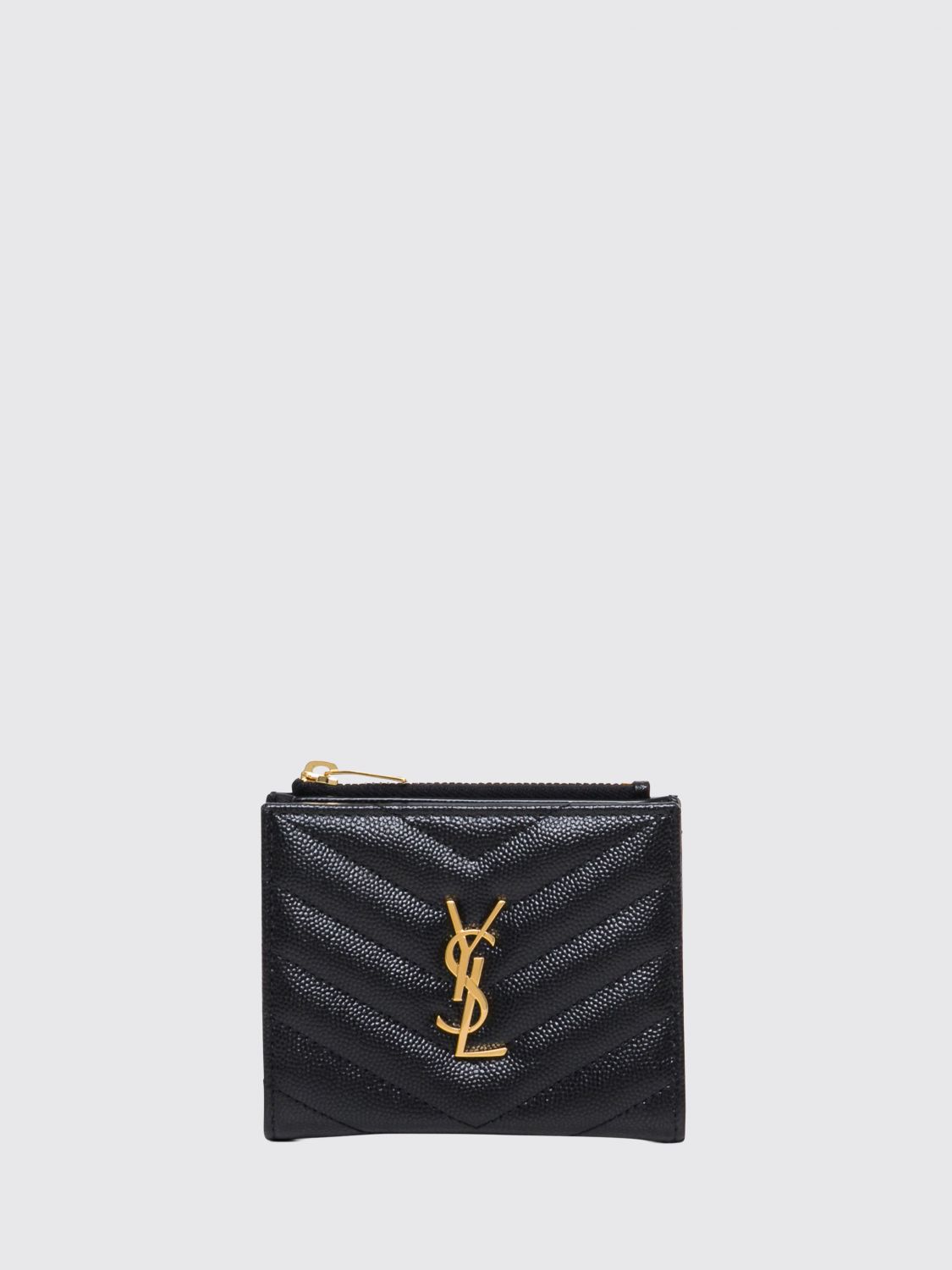 SAINT LAURENT Cassandre Grain de Poudre Leather Bifold Wallet